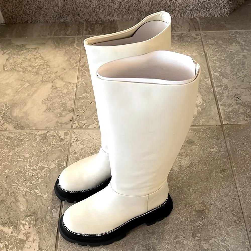 3.1 Phillip Lim Kate Tall Boots in White, New, Size 38.5
